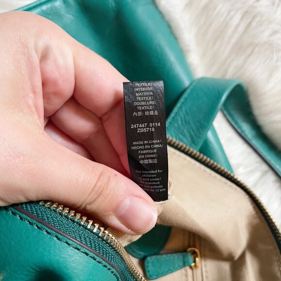 Fossil Teal Blue Green Fanny Leather Convertible Foldover Crossbody Purse Bag - Picture 11 of 11